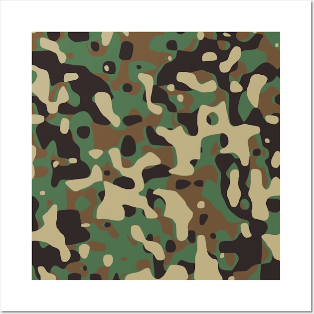 Green and brown military camouflage Wall Art by Hloosh